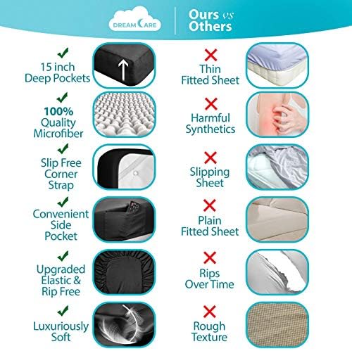 DREAMCARE Queen Sheets - 6 pcs Breathable Cooling Sheets Queen - up to 15" - Image 2