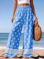 PRETTYGARDEN Womens Pants Elastic Waist Striped Lightweight Palazzo Pant - Image 2