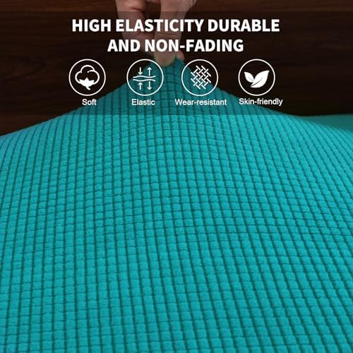 KRFOONN RV Dinette Cushion Covers Stretch Camper Cushions Cover, Green Blue - Image 4