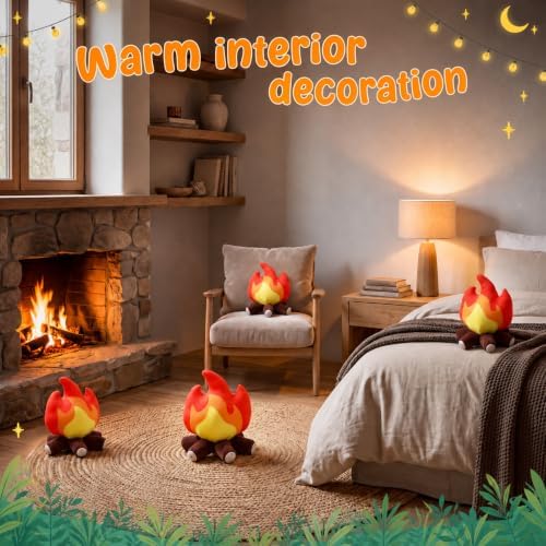 4 Pack Campfire Plush Toys Fake Fire Firewood Plush Pillow - Image 4