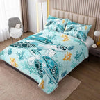 HOSIMA Kids Sea Turtle Quilt Full,Coastal Bedding with 2 Pillowcases. - Image 2