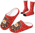 Christmas Fuzzy Slipper with Socks for Women Men Warm House Slipper and Socks Cozy Fuzzy Slippers for Indoor by Baxinh