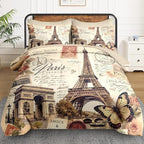 WeCozy King Comforter Set with Sheets, 7 Pieces Paris Vintage Bedding - Image 2