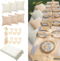 14 Pack Extra Large White Picnic Blanket Kit 91x71'' Outdoor Boho Rug Decor by Beeveer