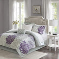 Madison Park Essentials Queen Comforter Set, Floral Bed in a Bag Purple 9PC by MADISONPARK