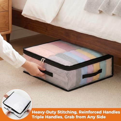 10Pcs Clear Storage Bags With Zippers & Handles Blanket Storage Bag - Image 4