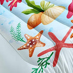 HOSIMA Axolotl Bedding Set for Kids Room Decor,Cartoon Starfish Pattern Kawaii Set,Twin Comforter Girls Child Boys,Cartoon Sea Animals Twin with 2 Pillowcase. Blue-red - Image 4