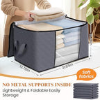Fab totes 8 Pack Storage Bags for Clothes Blanket Storage Bins with Lids - Image 2