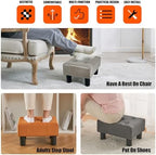 BRIAN & DANY Small Foot Stool, Leather Foot Stools with Legs, Stable Small Footstool for Living Room, Charcoal Gray - Image 6
