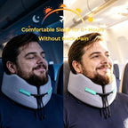 Travel Neck Pillow for Airplane: Side Support for Large Necks Without Choking - Supports 8 lbs Without Collapsing - No Sideways Slumping in Aisle & Middle Seats on Long Flights - Image 6
