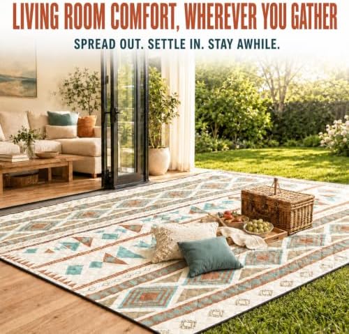 Extra Large Picnic Outdoor Blanket, 80''x80'' Waterproof Foldable Blankets Bohemia Picnic Mat for Beach,Music Festival Concert, Travel Essential Accessories - Image 2