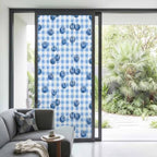 Window Privacy Film Frosted, Blue Blueberry Non-Adhesive Static Cling Window Tint, Checkered Fruits Farmhouse Art Insulated Windows Frosted Films for Living Room, 35.4 x 78.7 Inches - Image 2