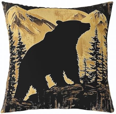 Feelyou Bear Rustic Throw Pillow Covers 20" x 20" - Image 5