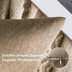 MIULEE Decorative Outdoor Pillow Covers Euro Waterproof 22x22 Khaki - Image 3
