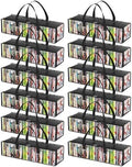Lifewit CD Storage Bags 12 Pack, Clear PVC Plastic CD Case Holder with Handles, Front Window Zipper Design, Stackable Media Organizer Box for Albums, Hold up to 600 Pcs CDs (50 Each) by Lifewit
