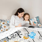 Feelyou Daisy Full Size Bedding Set Boys Girls Botanical Floral Printed - Image 6