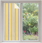 Window Privacy Film Frosted, Yellow Brown Striped Non-Adhesive Static Cling Window Tint, Modern Farmhouse Vertical Stripes Insulated Windows Frosted Films for Living Room, 35.4 x 78.7 Inches by Unknown