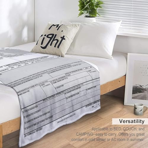 DD Form 214 Throw Blanket Veterans-Blanket for Men Dad Women Cozy Soft Fleece Blankets Couch Sofa Bedroom Living Room Decor Camping Travel Picnic Supplies 40x50 in - Image 6