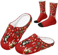 Jeiento Winter Fuzzy Slipper and Crew Socks for Women,Adult Slip-on Close Toe House Slipper,Flat Comfort home Slides by Jeiento