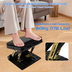 Foot Rest for Under Desk at Work, Height Adjustable Angle Ergonomic Foldable Footrest for Office, Gaming,Computer, Removable Pad Desk Foot Stool with Massage Beads - Image 5