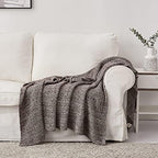 Longhui bedding 100% Cotton Knitted Throw Blanket – Coffee, Soft & Cozy, Machine Washable, 60"x80" – Perfect for Living Room, Couch, Sofa, Bed or Travel - Image 5