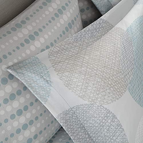 Madison Park Essentials Cozy Bed in a Bag Comforter, Vibrant Color Design All Season Down Alternative Cover with Complete Sheet Set, Queen(90"x90"), Circular Aqua, 9 Piece - Image 3