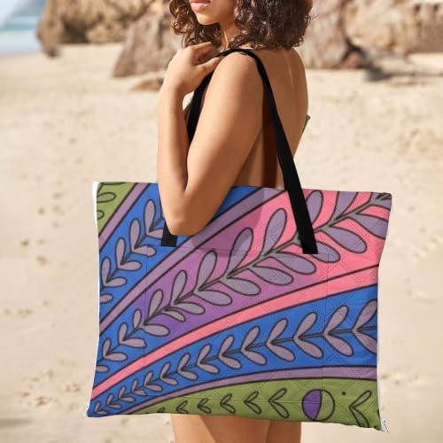 Large Foldable Picnic Blanket Abstract Print Purple Pink 78.7x78.7 Inch - Image 2