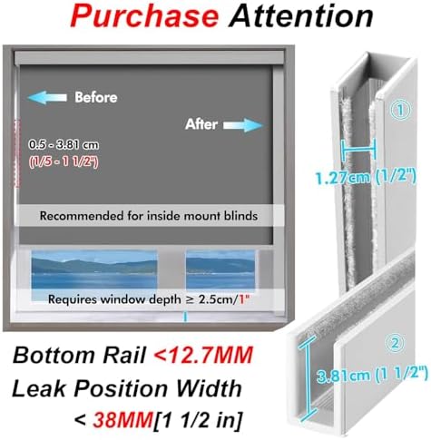 Heat-Resistant Light Blocking Strips, Insulating U Channel for Windows, 2 Pcs 185cm, Ideal for RV, Cinema, Hospital, Hotel - Grey Edge Sealing Solution - Image 4