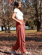 TARSE Womens Linen Barrel Pants Casual Summer Travel Lounge Trousers - Image 3