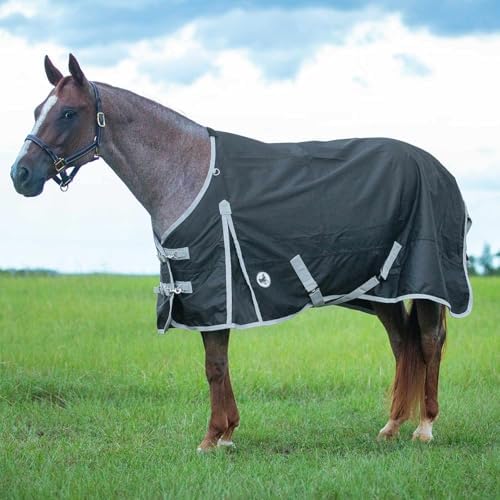 Jeffers 600D Standard Neck Horse Blanket, 240G, 69" - Black & Gray by Jeffers