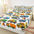 Erosebridal Cute Garbage Truck Sheets for Boys Girls Garbage Trucks Fitted Sheet,Equipment Trucks Kids Bedding Sets Rubbish Vehicles Bed Sets Twin 2 Piece by Erosebridal