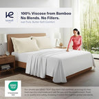 Kickoff Viscose Bamboo Pillowcase, Queen, Set of 2, 100% Organic Hidden Zippered Viscose Bamboo Pillow Case Queen Size, Cooling Pillow Cover for Hot Sleepers (20"x30" Buttercream) - Image 2