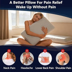 Soft Memory Foam Bed Pillow, 4-Inch Low Profile, Cooling Cover - Image 6