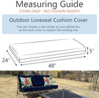 FLYMEI Patio Cushion Covers 48x24x5, Beige, 1Packs - Image 2