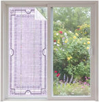 Window Privacy Film Frosted, Lavender Purple Botanical Non-Adhesive Static Cling Window Tint, Vintage Florals Geometric Minimalist Insulated Windows Frosted Films for Living Room, 35.4 x 78.7 Inches by Unknown