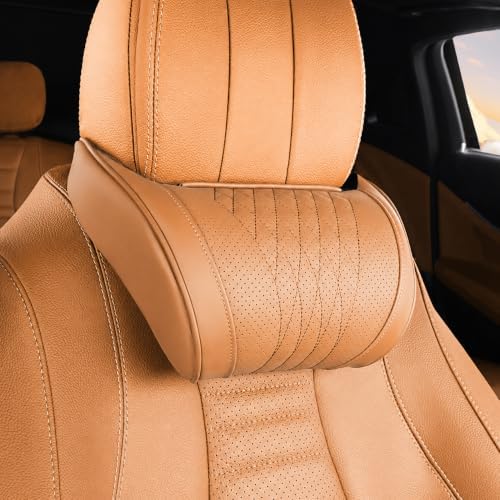 Universal Memory Foam Car Headrest Neck Pillow Auto Neck Cushion (Light Yellow, Headrest Cushion) by Unknown