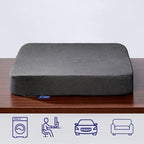 Ifoam Gel Infused Memory Foam Layer Wheelchair Cushion - Seat Cushion for Wheelchair-Office Chair, Kitchen Chair-Pressure Sore and Tailbone Pain Relief-High Dense Polyfoam Base (Black, 22×18×4 inch) - Image 5