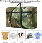 Camouflage Heavy Duty Moving Bags with Zippers, Waterproof 600D Oxford Cloth Storage Bag for Clothes Comforters Bedding, Extra Large Reusable Moving Totes with Reinforced Handles (X-Large) - Image 2