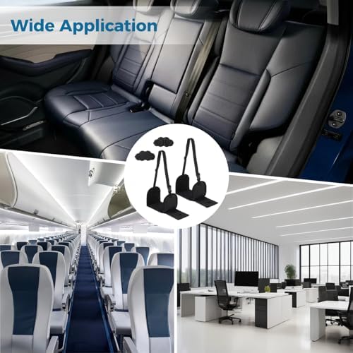 2 PCS Travel Foot Rest for Airplane Flights with 2 Eyeshades, Adjustable Length Foot Hammock Under Desk for Office, Sleep Mask Set with Portable Storage Bag, Portable Leg Support for Travel - Image 2