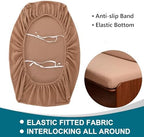 KRFOONN RV Dinette Cushion Covers Stretch Camper Cushions Cover, Brown - Image 3