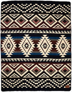 QISU Wool Blanket Throw | Large, Beautiful, Warm, Handmade in Ecuador by Local Artisans |94″ x 78″| Soft, Hypoallergenic & Breathable, Non-Itchy, Scratchy Fabric(Burgundy & Black Diamonds) - Image 2