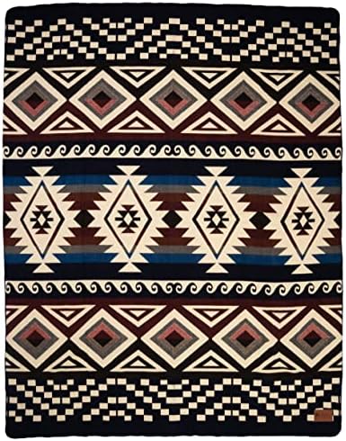 QISU Wool Blanket Throw | Large, Beautiful, Warm, Handmade in Ecuador by Local Artisans |94″ x 78″| Soft, Hypoallergenic & Breathable, Non-Itchy, Scratchy Fabric(Burgundy & Black Diamonds) - Image 2