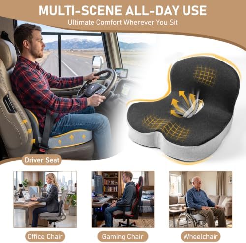 Car Seat Cushion with Lumbar Support, Office Chair Ergonomic Seat Cushion - Image 6