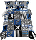 HOSIMA Teens Ice Hockey Comforter Sports Bedding Queen with 2 Pillowcases. by HOSIMA