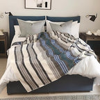 Alpaca Wool Throw Blanket | Warm, Ultra-Soft, 85" x 65" | Breathable, Non-Itchy Blanket-Throw | Hypoallergenic and Beautiful Fabric (Gray & Green) - Image 2