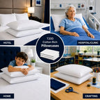 EcoLaire Pillow Covers - Pillowcases Standard Size, Pack of 120 - Cotton Rich T200 Polycotton - Bulk Pillows Cases - 20" x 30" (Fits 20"x 28" Pillows) for Home, Hotels, Hospitals, Rentals,Crafting - Image 6