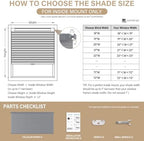 AOSKY No Drill Cordless Light Filtering Cellular Shade 18" W x 36" H Grey - Image 2