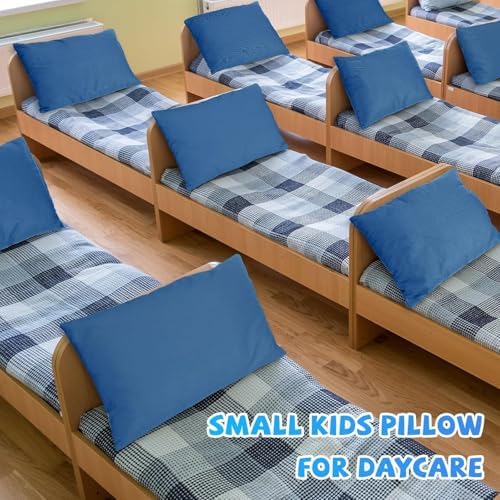 Kigley 12 Pack Mini Pillows for Daycare 9.1 x 13.8'' Small Travel Pillow Bulk Soft Breathable Cotton Pillow for Nap Travel Pet Neck Lumbar Purse Insert (Deep Blue) - Image 4