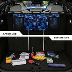UNICEU Tie-Dye Print Trunk Organizer for Suv Foldable Easy Install Backseat Trunk Organizer with 4 Pockets Large Capacity Car Interior Accessories - Image 4