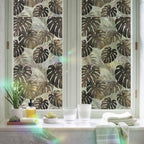 Palm Leaves Window Privacy Film Rainbow Static Cling Stain Glass Window Film for Glass Door, Decorative Heat Blocking Sunroof Decal Sticker for Car 29.5"x118" Farmhouse Botanical Tropical Plants Leaf - Image 6